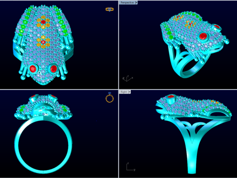Toad Ring - Womens Ring - N1150 3D Print Model