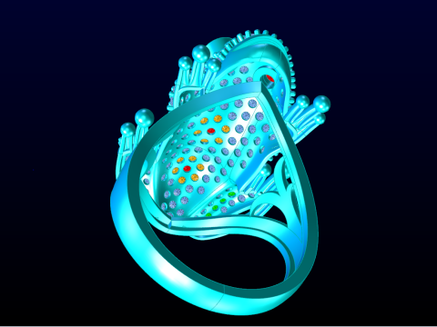 Toad Ring - Womens Ring - N1150 3D Print Model