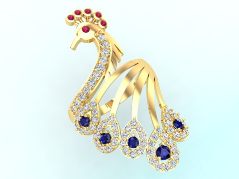 Peacock ring - Bird ring - Womens ring - N655 3D Print Model
