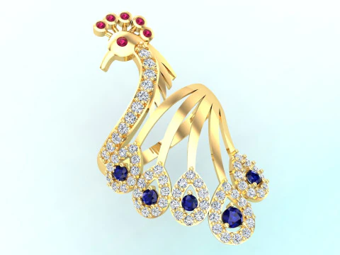 Peacock ring - Bird ring - Womens ring - N655 3D Print Model