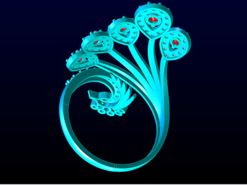 Peacock ring - Bird ring - Womens ring - N655 3D Print Model