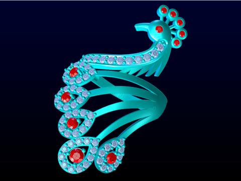Peacock ring - Bird ring - Womens ring - N655 3D Print Model