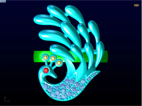 Peacock Ring - Bird ring - Womens ring - N1003 3D Print Model
