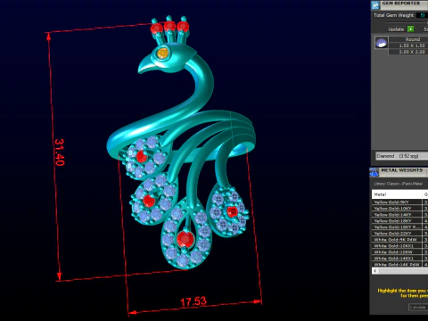 Peacock ring - Bird ring -Womens ring - N1205 3D Print Model