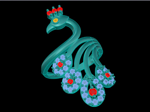 Peacock ring - Bird ring -Womens ring - N1205 3D Print Model