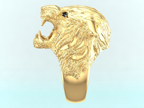 Tiger ring - Mens ring - N255 Modelo de impresión 3D