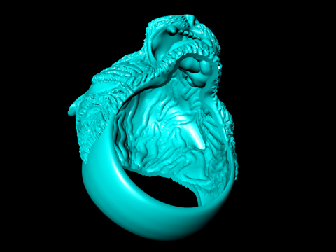 Tiger ring - Mens ring - N255 Modelo de impresión 3D