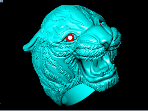 Tiger ring - Mens ring - N255 Modelo de impresión 3D