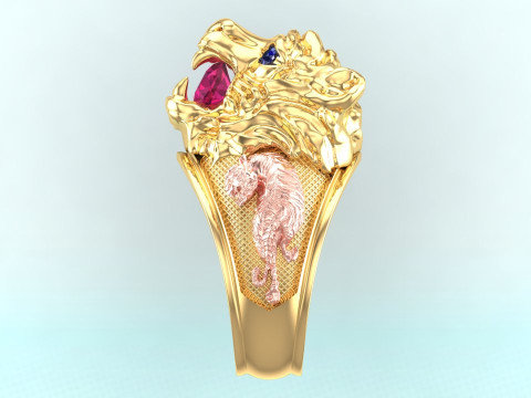 Tiger ring - Mens ring - N900 3D Druckmodell