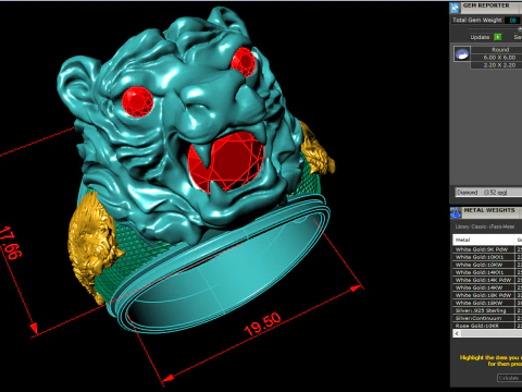 Tiger ring - Mens ring - N900 3D Print Model