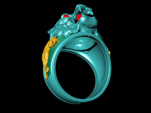 Tiger ring - Mens ring - N900 3D Druckmodell