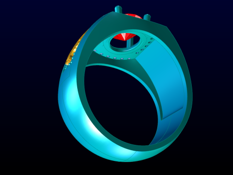 Tiger ring - Mens ring - N925 3D प्रिंट मॉडल