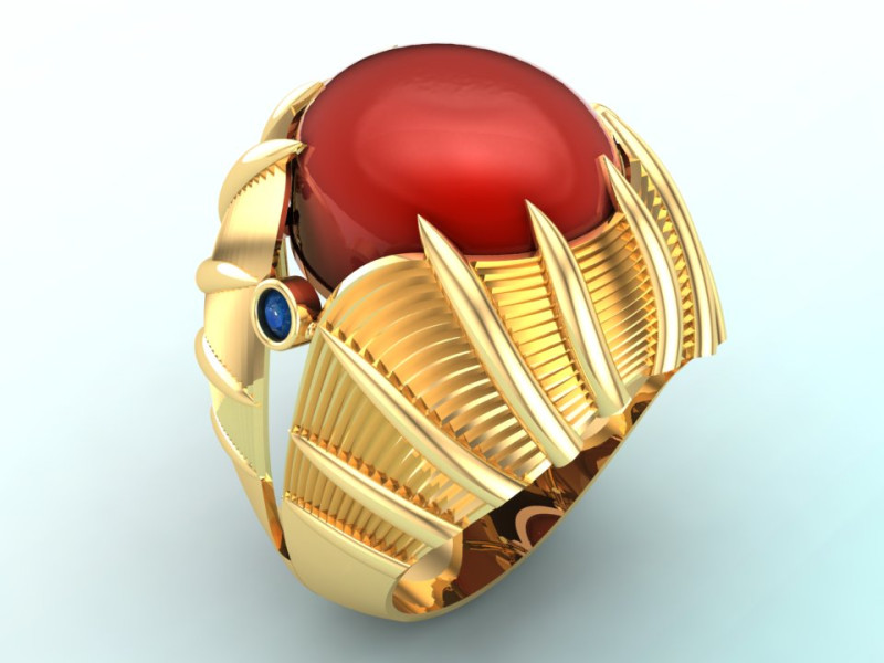 Mens oval stone ring - Mens ring - N230 3D Print Model .c4d .max .obj .3ds .fbx .stl .blend 