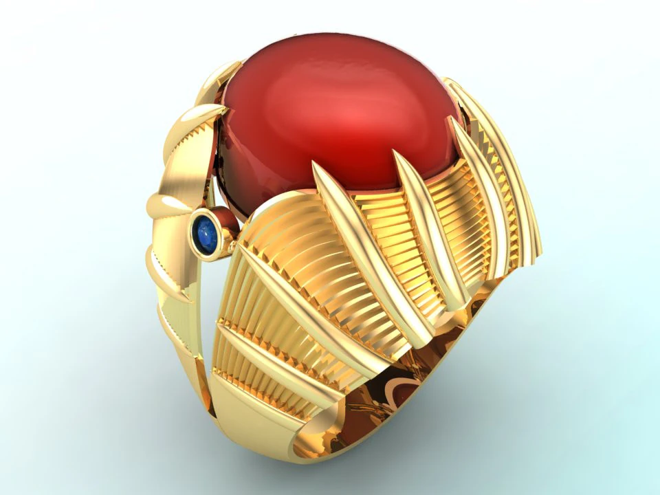 Mens oval stone ring - Mens ring - N230 3D Print Model .c4d .max .obj .3ds .fbx .stl .blend 