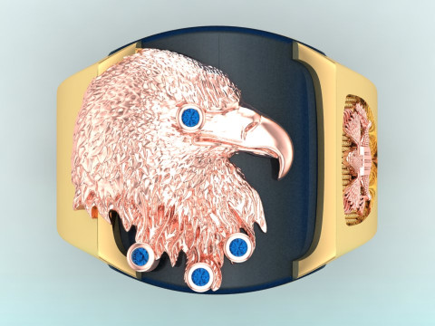 Eagle ring - Mens Eagle ring - Bird ring - Mens ring - N843 3D printmodel