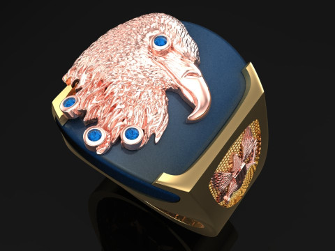 Eagle ring - Mens Eagle ring - Bird ring - Mens ring - N843 3D printmodel