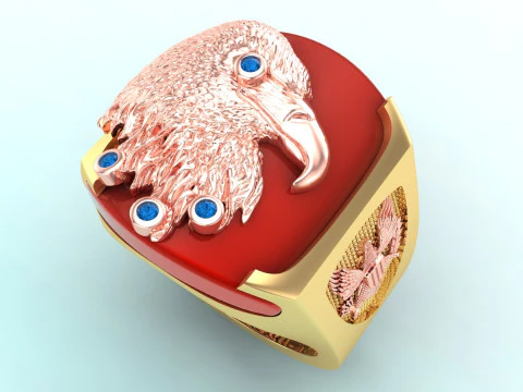 Eagle ring - Mens Eagle ring - Bird ring - Mens ring - N843 3D Print Model
