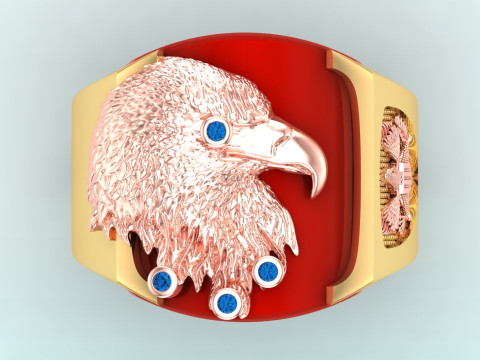 Eagle ring - Mens Eagle ring - Bird ring - Mens ring - N843 3D printmodel