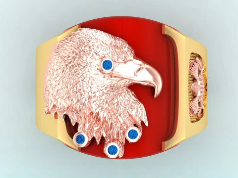 Eagle ring - Mens Eagle ring - Bird ring - Mens ring - N843 3D Print Model