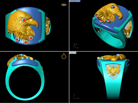 Eagle ring - Mens Eagle ring - Bird ring - Mens ring - N843 3D Print Model
