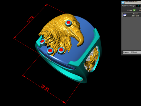 Eagle ring - Mens Eagle ring - Bird ring - Mens ring - N843 3D printmodel