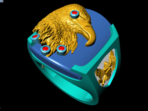 Eagle ring - Mens Eagle ring - Bird ring - Mens ring - N843 3D Print Model