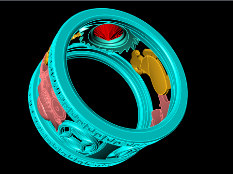 Goat Ring - Mens Goat Ring - Mens Ring - N805 3D printmodel