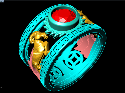 Goat Ring - Mens Goat Ring - Mens Ring - N805 3D printmodel