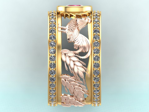 Chicken ring - Mens chicken ring - Mens ring - N210 3D Druckmodell
