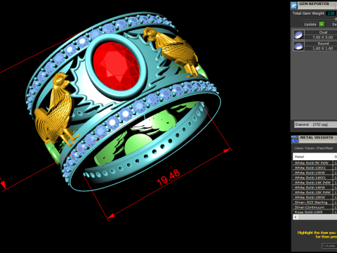 Chicken ring - Mens chicken ring - Mens ring - N210 3D Druckmodell
