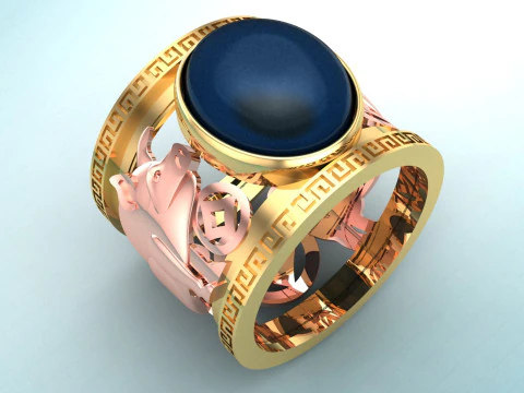 Pierścionek ze świnią - Męski pierścionek ze świnią - Pierścionek męski - N1211 Model do druku 3D