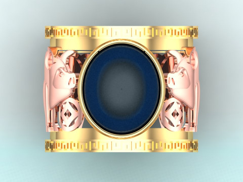 Pig ring - Mens Pig ring - Mens ring - N1211 3D Druckmodell