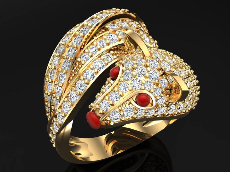Fox ring - Womens fox ring - Womens ring - N246 Model do druku 3D .c4d .max .obj .3ds .fbx .stl .blend
