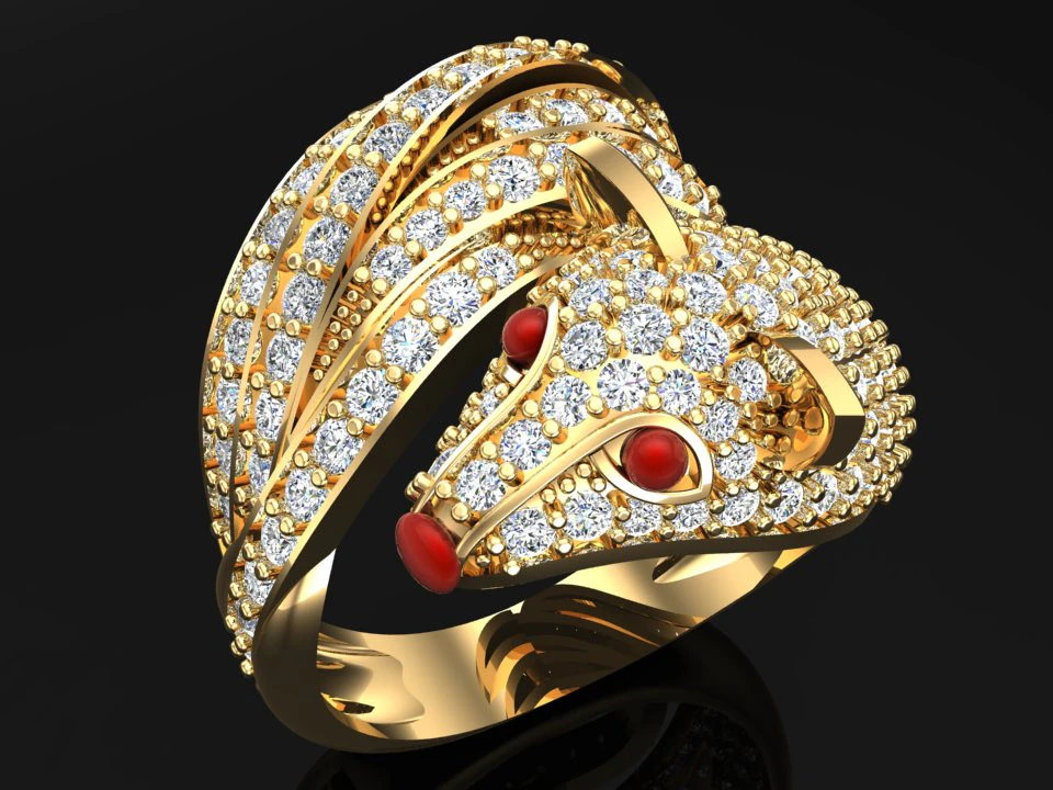 Fox ring - Womens fox ring - Womens ring - N246 3D Print Model .c4d .max .obj .3ds .fbx .stl .blend 