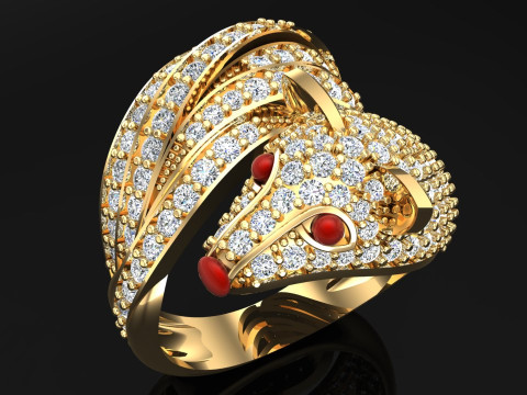 Fox ring - Womens fox ring - Womens ring - N246 Modelo de impresión 3D