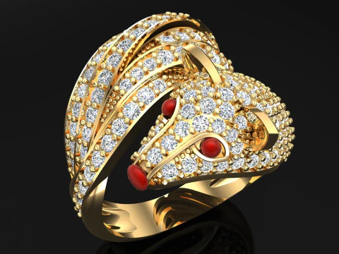 Pierścionek z lisem - Damski pierścionek z lisem - Pierścionek damski - N246 Model do druku 3D