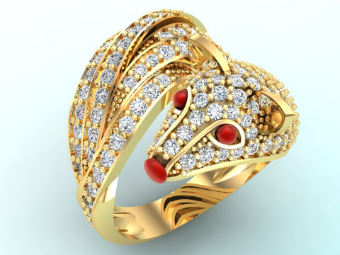 Fox ring - Womens fox ring - Womens ring - N246 Model do druku 3D