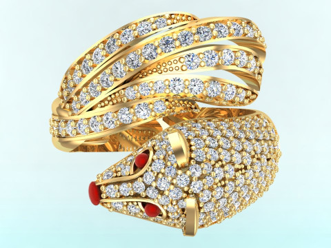 Fox ring - Womens fox ring - Womens ring - N246 Model do druku 3D