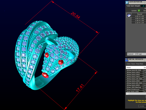 Fox ring - Womens fox ring - Womens ring - N246 Model do druku 3D