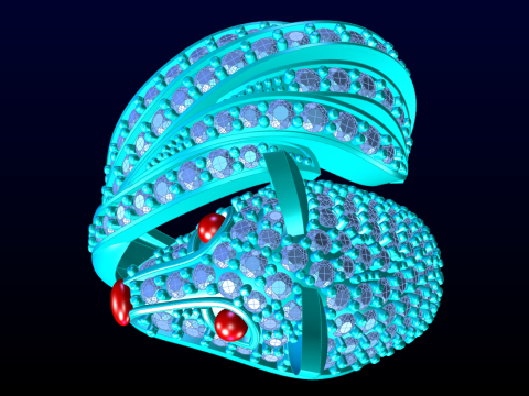 Fox ring - Womens fox ring - Womens ring - N246 Model do druku 3D