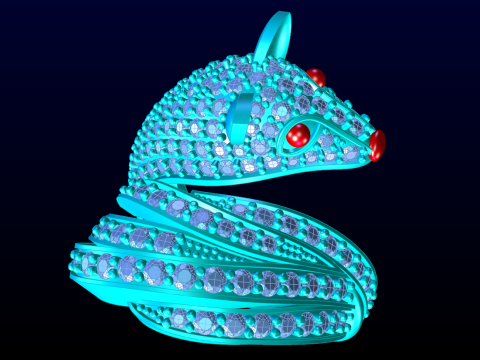 Fox ring - Womens fox ring - Womens ring - N246 Model do druku 3D
