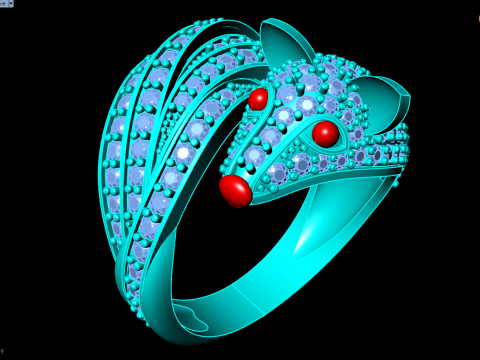 Fox ring - Womens fox ring - Womens ring - N246 Model do druku 3D