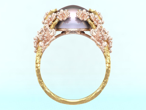 Peach Blossom Ring - Apricot Blossom Rings - Flower Rings - N1113 3D Принт Модель
