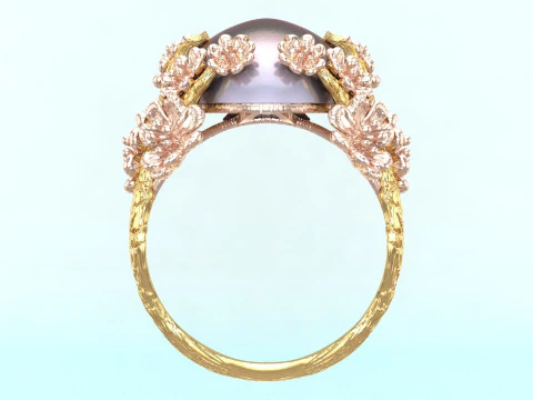 Peach Blossom Ring - Apricot Blossom Rings - Flower Rings - N1113 3D Print Model