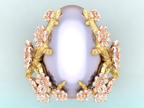 Peach Blossom Ring - Apricot Blossom Rings - Flower Rings - N1113 3D Принт Модель