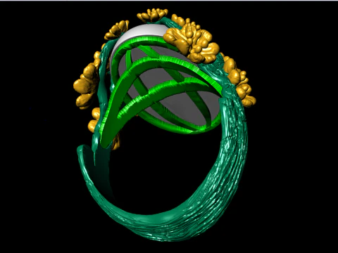 Peach Blossom Ring - Apricot Blossom Rings - Flower Rings - N1113 3D Print Model