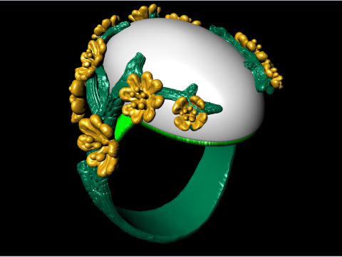 Peach Blossom Ring - Apricot Blossom Rings - Flower Rings - N1113 3D Принт Модель