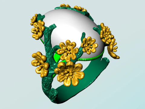 Peach Blossom Ring - Apricot Blossom Rings - Flower Rings - N1113 3D Print Model