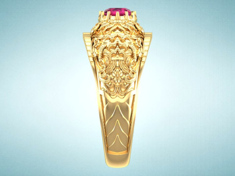 Ring pattern - Sculpture ring - Art ring - Mens ring - N107115 3D 打印模型