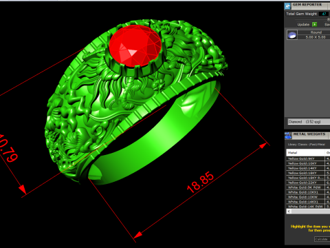 Ring pattern - Sculpture ring - Art ring - Mens ring - N107115 3D 打印模型